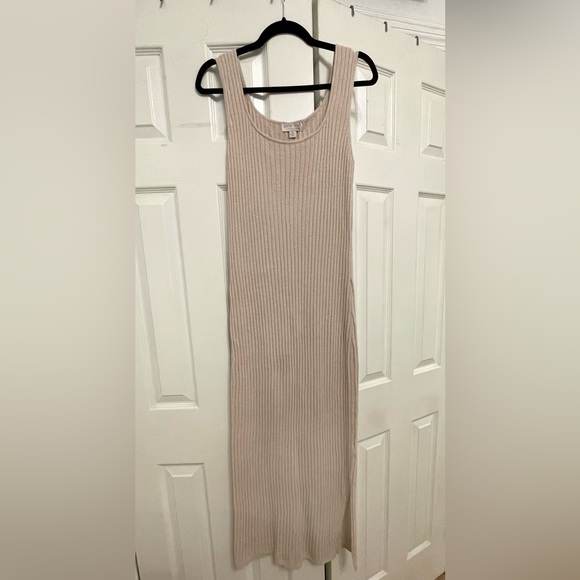 Barefoot Dreams CozyChic Ultra Lite Rib Square Neck Midi Dress - Bisque (M) - Picture 3 of 11